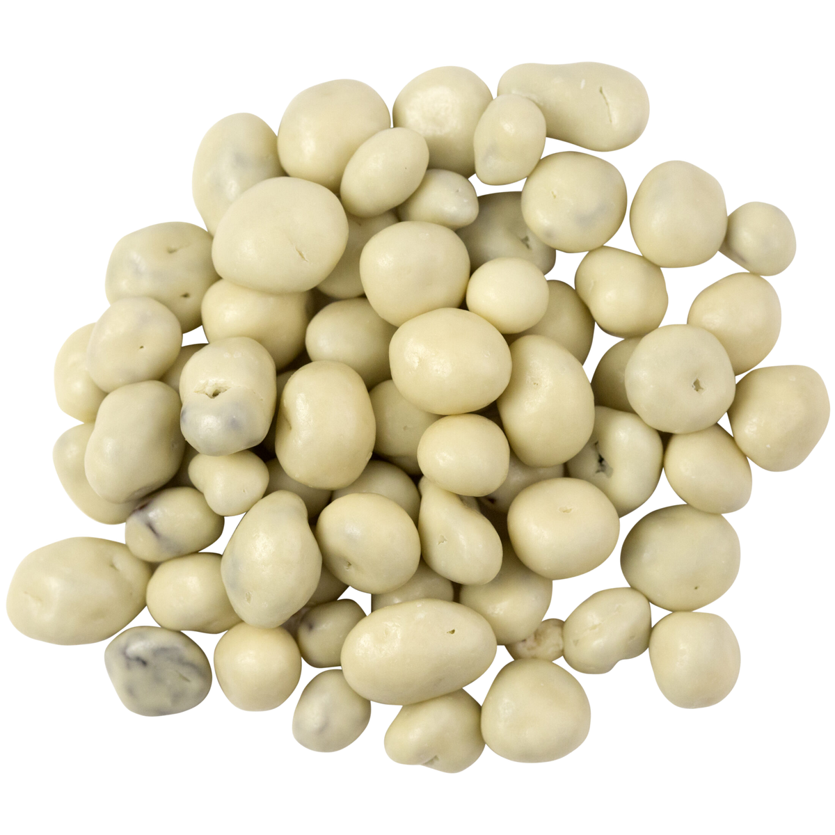 Sunridge Farms All Natural Yogurt Raisins in a clear bowl, showcasing shiny, plump raisins coated with yogurt for a sweet confectionery snack.