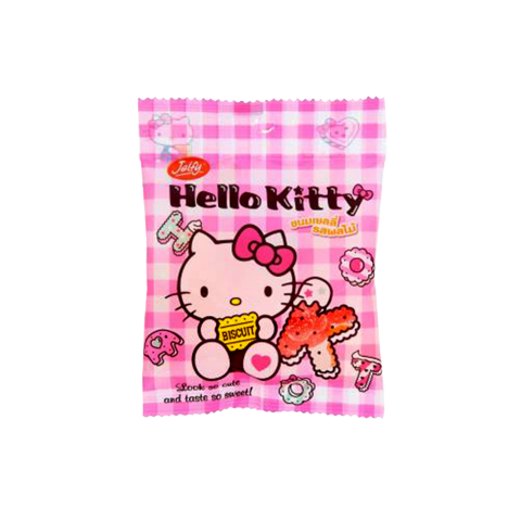 Jelfy Hello Kitty jelly fruity flavor confectionery snack with colorful jelly candies shaped like Hello Kitty characters.