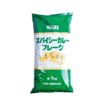 S & B Spicy Curry Sauce Mix flakes and powder, dry grocery product with vibrant spices in a resealable bag