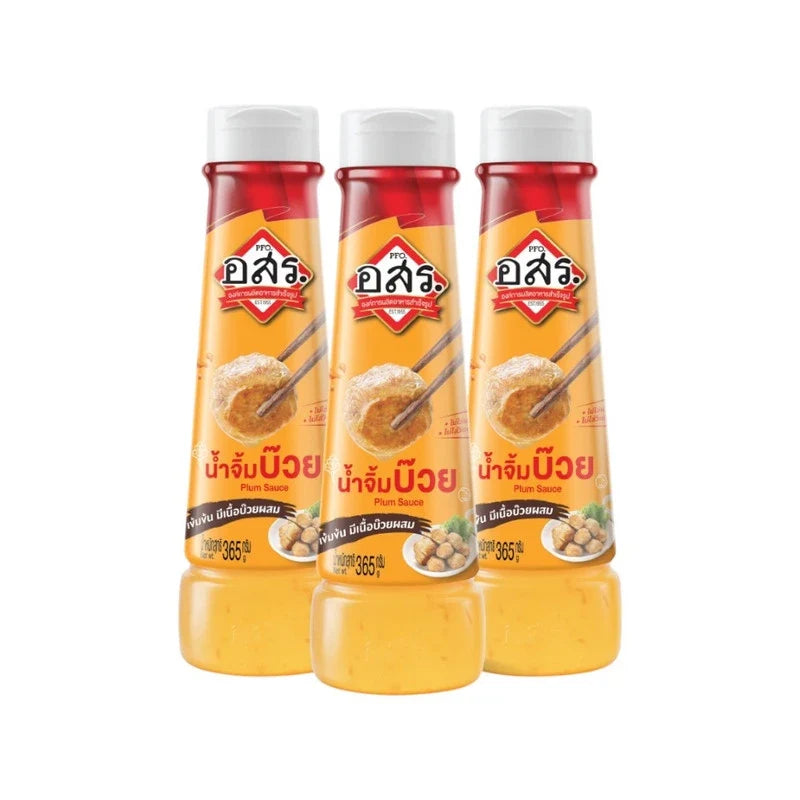 Aor Sor Ror Plum Sauce bottle from the dry grocery aisle, showcasing the product's label and packaging.