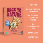 Back To Nature gluten-free multi-seed confectionery snack package with assorted seeds and natural ingredients.