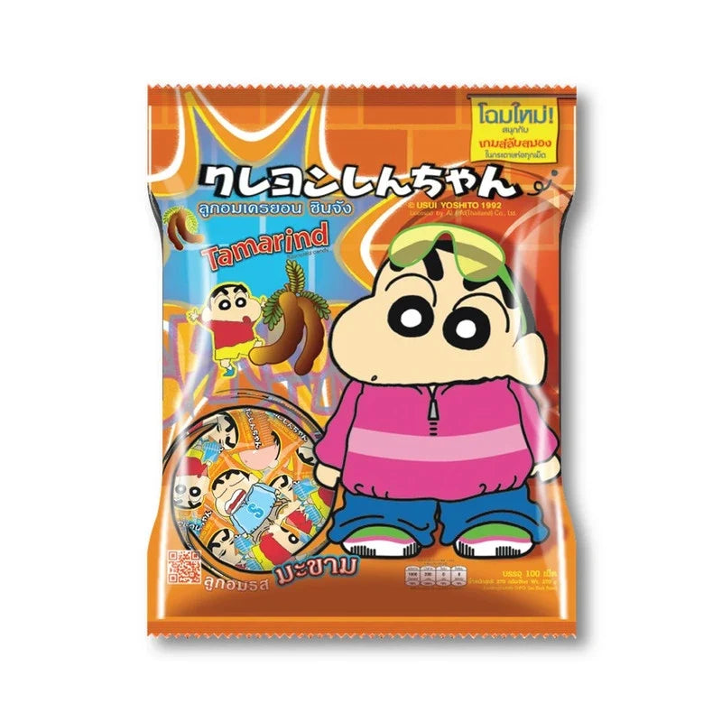 Shinchan Candy Tamarind 270g, dry grocery snack with tamarind flavor, in colorful packaging, ideal for sweet and tangy confections.