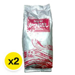 Shimaya Katsuo Dashi Karyu 1kg dry Japanese soup stock in a clear bag with shredded bonito flakes.