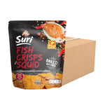 Chaolay Fish Crisps with Squid, 100g pack, showing crispy snack pieces with squid flavor in a colorful package.