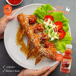 J-LEK Jae Lek Chicken Sauce in 245g plastic bottle, dry grocery product, with a red and white label on a clear bottle.