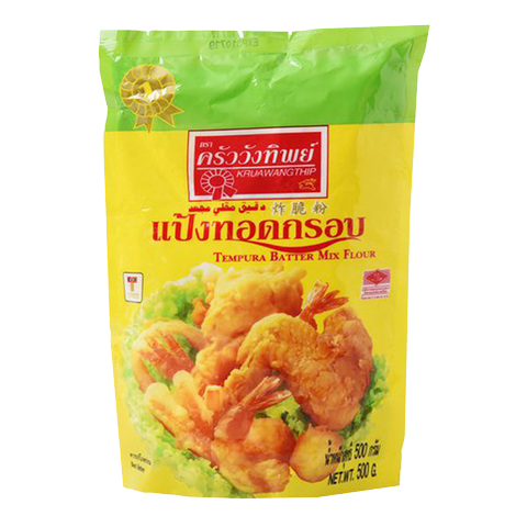 Krua Wang Thip Tempura Flour package for making crispy tempura, shown in the grocery product image.