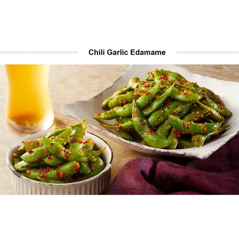 S & B Chili Garlic Edamame Seasoning Mix sachets, dry grocery, with chili and garlic flavor, 15-pack, 25.2g each