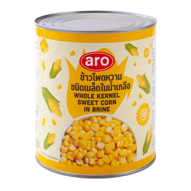 A bag of ARO Sweet Corn, 2.95kg dry grocery product, showing the ARO brand label and colorful packaging.