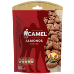 Camel smoked almonds, a package of crunchy confectionery snack with roasted, smoky flavor and salted almonds.