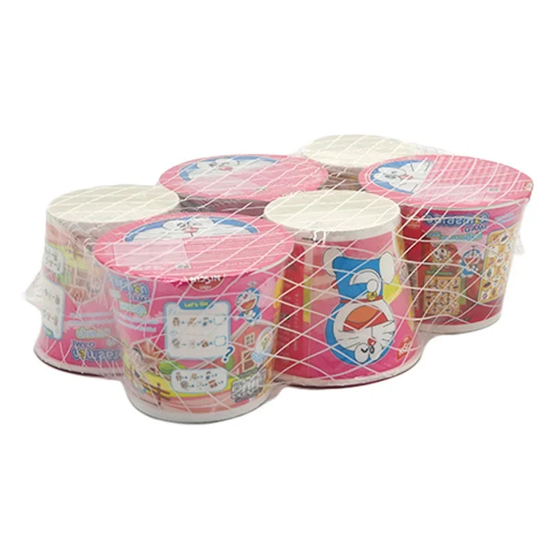 NISSIN Doraemon Corn Chicken snack package with six 40g bags, dry grocery snack featuring corn and chicken flavor.