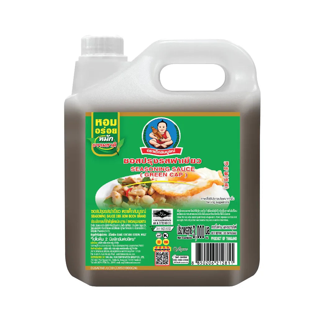 Deksomboon Seasoning Sauce bottle from DEKSOMBOON, dry grocery product, showing the label and packaging.