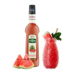 Mathieu Teisseire Melon Syrup bottle, 700ml, in a clear plastic container, ideal for flavoring beverages and desserts.