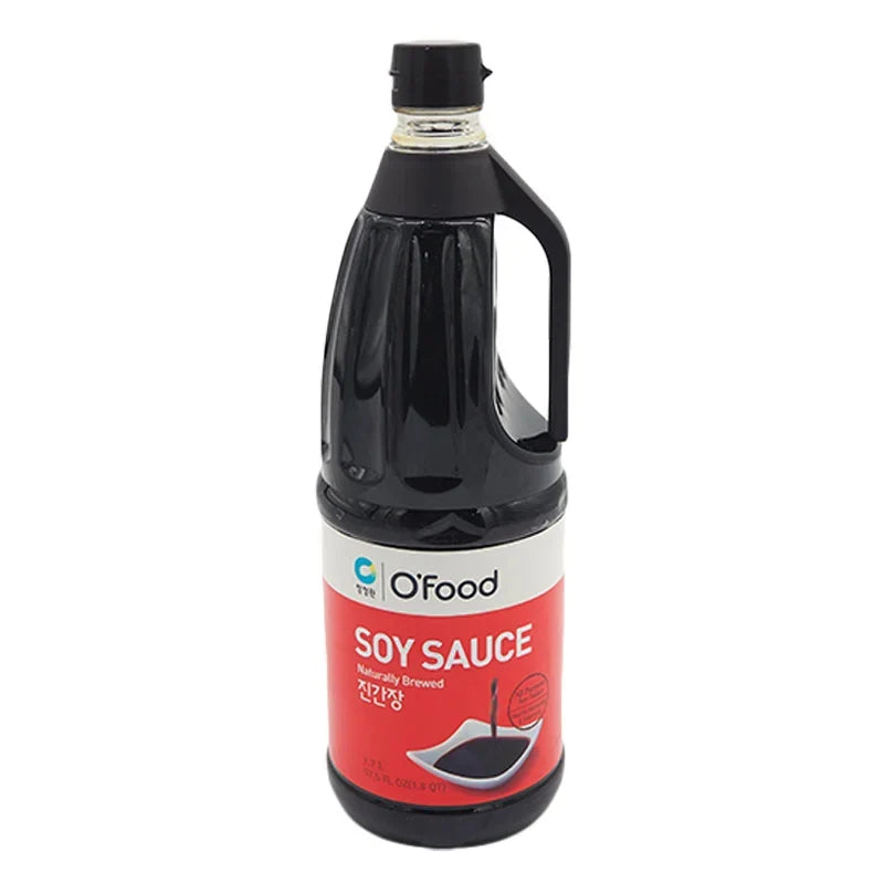 Chungjungone Naturally Brewed Soy Sauce 1.7L bottle, traditional Korean soy sauce in a clear plastic container with a yellow cap.