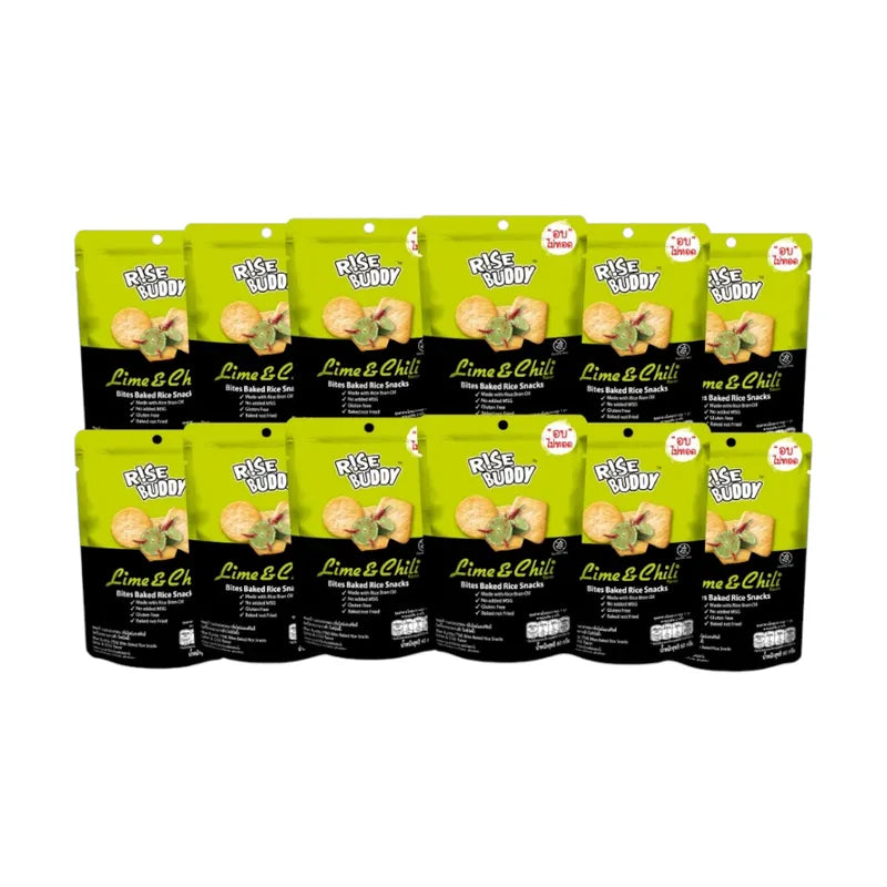 Rise Buddy Crispy Rice Snacks in a colorful bag, crispy rice snack treat from RISE BUDDY in dry grocery and confectionery category.