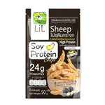 Lilsheep Protein Glass Truffle Flavor snack featuring high iron and calcium, in a clear glass container with colorful packaging.