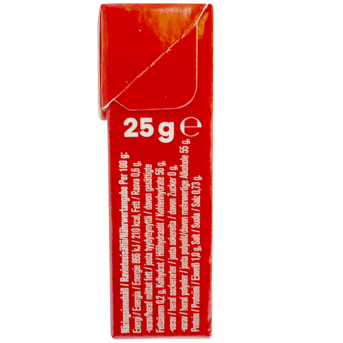 Lakerol Strawberry flavor confectionery snacks in a clear package, showcasing bright red, fruit-flavored lozenges.