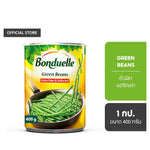 Canned Bonduelle haricot beans in 400g can, showing the label and beans inside, ideal for dry grocery shopping.