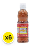 Ruamros mixed fish sauce bottles in a 6-pack, 300ml each, for use in Asian cuisine cooking and flavoring dishes.
