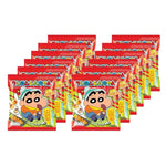 Shinchan Crispy Corn Chicken Karaage snack in 11g packs, crunchy Japanese-style dry grocery snack from SHINCHAN brand.