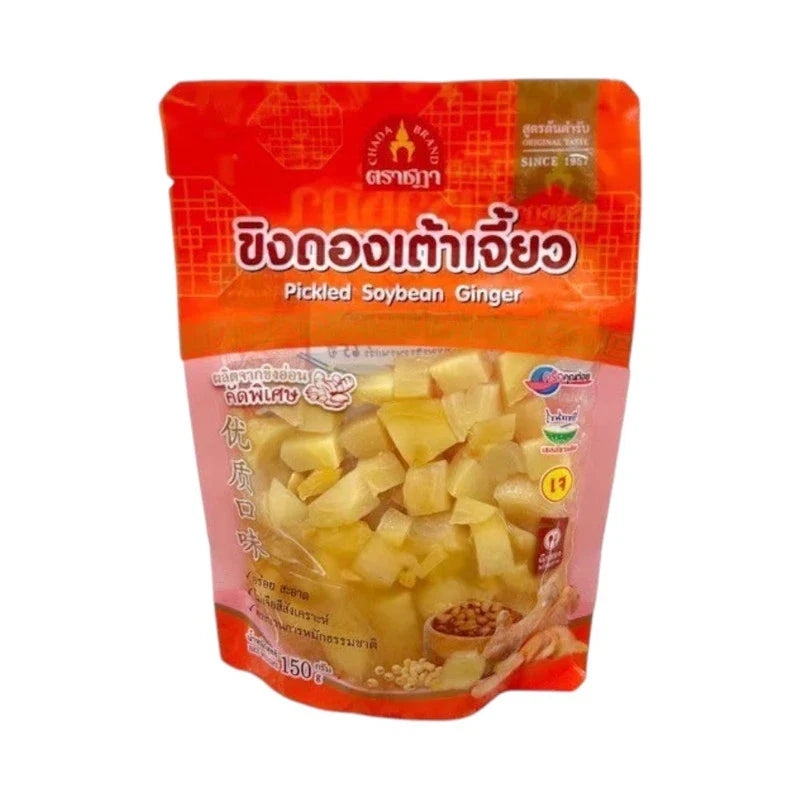 Chada Pickled Ginger Soybean Paste Rajada, fragrant dry grocery product in 150g package, featuring pickled ginger and soybean paste