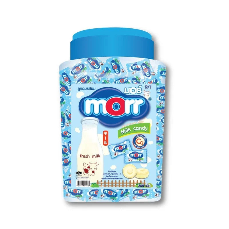 MORR Morr Candy Milk 796.5g package of dry grocery milk-flavored snack confectionery on a plain background