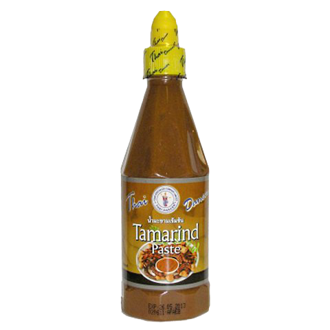 Thai Dancer Tamarind Paste in a jar, natural grocery product for cooking, with a label showing Thai Dancer brand and tamarind images.