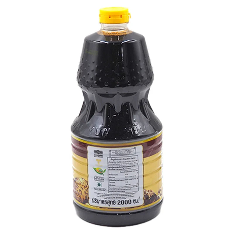DEK SOM Boon Mushroom Soy Sauce 2L bottle, a dark liquid soy sauce for cooking and seasoning in Asian cuisine.
