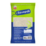 Savepak White Rice 35% off, 5kg bag of dry grocery rice by SAVEPAK, showing the white rice package with branding and weight details.