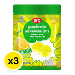 ARO Gummy Lemonsoda snacks in 72g packages, colorful gummy candies shaped like lemons and soda bottles, in a clear bowl.