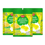 Pack of three ARO Gummy Lemonsoda candies, colorful lemon-flavored gummies in a clear bag, perfect for snack and confectionery lovers.