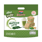 LAUSANNE Lausanne Wafer Non Coated Matcha Latte snack pack, 4 x 60g, dry grocery and confectionery product with green matcha flavor wafers.