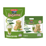 LAUSANNE Lausanne Wafer Non Coated Matcha Latte snack boxes, 4 packs of 60g each, in colorful packaging, ideal for dry grocery and snacks.