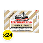Fisherman's Friend Honey Lemon candies in a package, dry grocery snack with honey and lemon flavor by FISHERMAN'S FRIEND