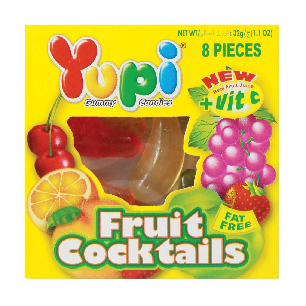 Yupi Jelly Fancy confectionery snacks with colorful, fruit-flavored jelly pieces in a clear pack.
