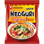 Nong Shim Neoguri Udon spicy seafood noodles in a bowl, showcasing the flavorful, seasoned noodles with seafood pieces.