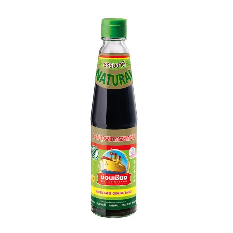 Nguan Chiang Green Label Seasoning Sauce 300ml bottle, natural dark soy sauce for cooking, from NGUAN CHIANG in dry grocery section