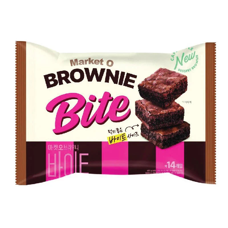 Orion Marketo Brownie Bites in a 240g package, delicious chocolate snack confectionery with bite-sized brownies.