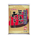 Marusan-ai Mutenka Akadashi Red Miso in a clear plastic bag, additive-free dry grocery product for cooking and seasoning.