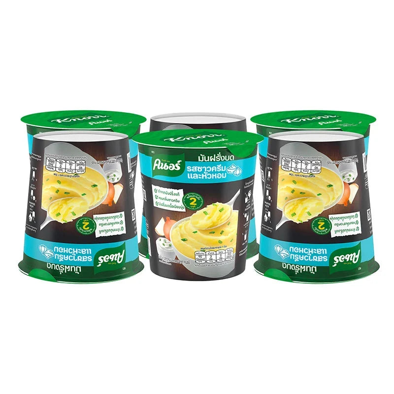 Knorr Sour Cream and Onion Mashed Potato mix packets in a 6-pack, dry grocery product with flavor branding on the packaging.