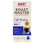 Ucc Roast Master Cafe Arabica capsule for coffee drink, showing a sealed coffee capsule with Ucc branding.