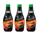 Develey BBQ Sauce bottle from dry grocery section, featuring a red label and cap, suitable for grilling and marinating.