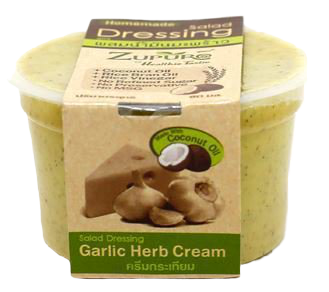 I Corporation Salad Cream with garlic in a bottle, ideal for salads and dressings, showcasing the product label and creamy texture.