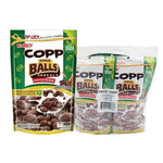 Copp Balls Wholegrain Cereals Chocolate 70g pack, dry grocery product with chocolate-flavored breakfast cereal in a colorful box