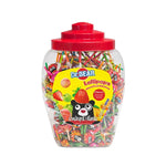 DR.BEAR Lollipop Mixed Fruit 1kg, colorful fruit-flavored candies in a transparent bag, perfect for snacks and confectionery.