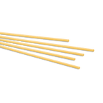De Cecco Bucatini #15 pasta in a clear bag, showing long, thin Italian spaghetti-style noodles for cooking.