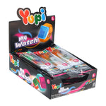 YUPI Yupi Gummy My Watch 13g snack pack, colorful gummy candies shaped like watches, arranged in a clear plastic container.