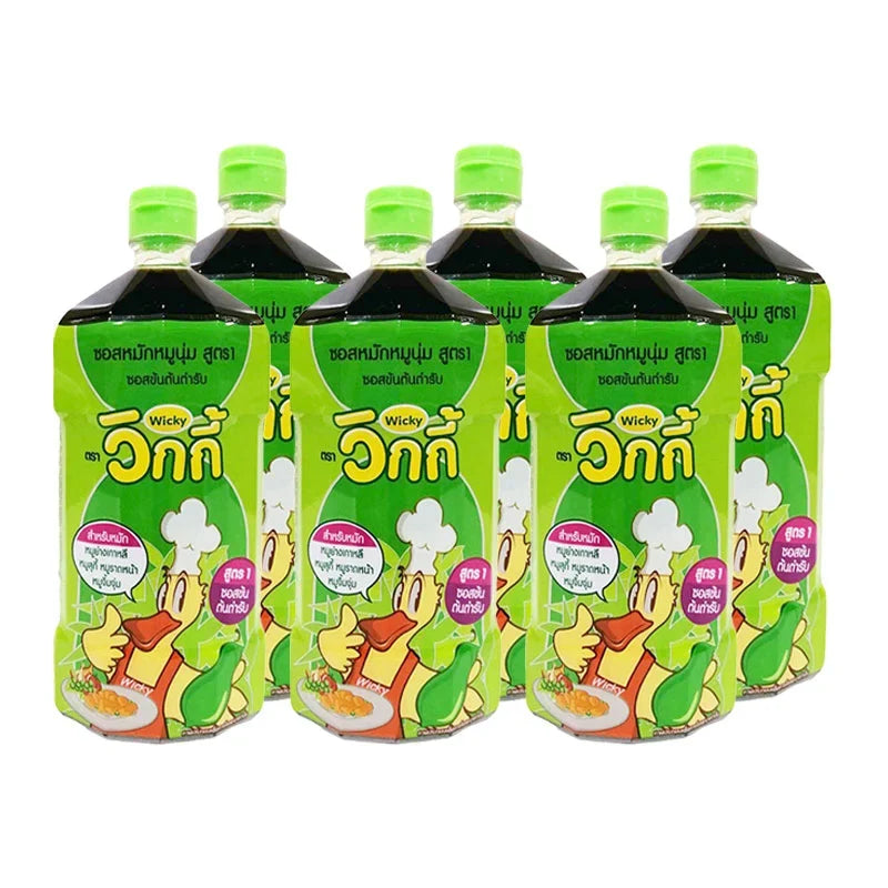 Wicky Green Marinade Sauce 800g, shown in a clear jar with green label, ideal for flavorful dishes in dry grocery collection