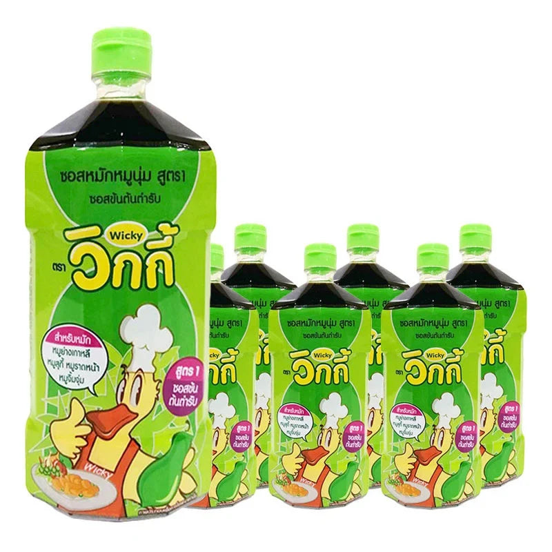 WICKY Green Marinade Sauce in 800g jar, dry grocery product, with vibrant green herbs and spices visible in the image.