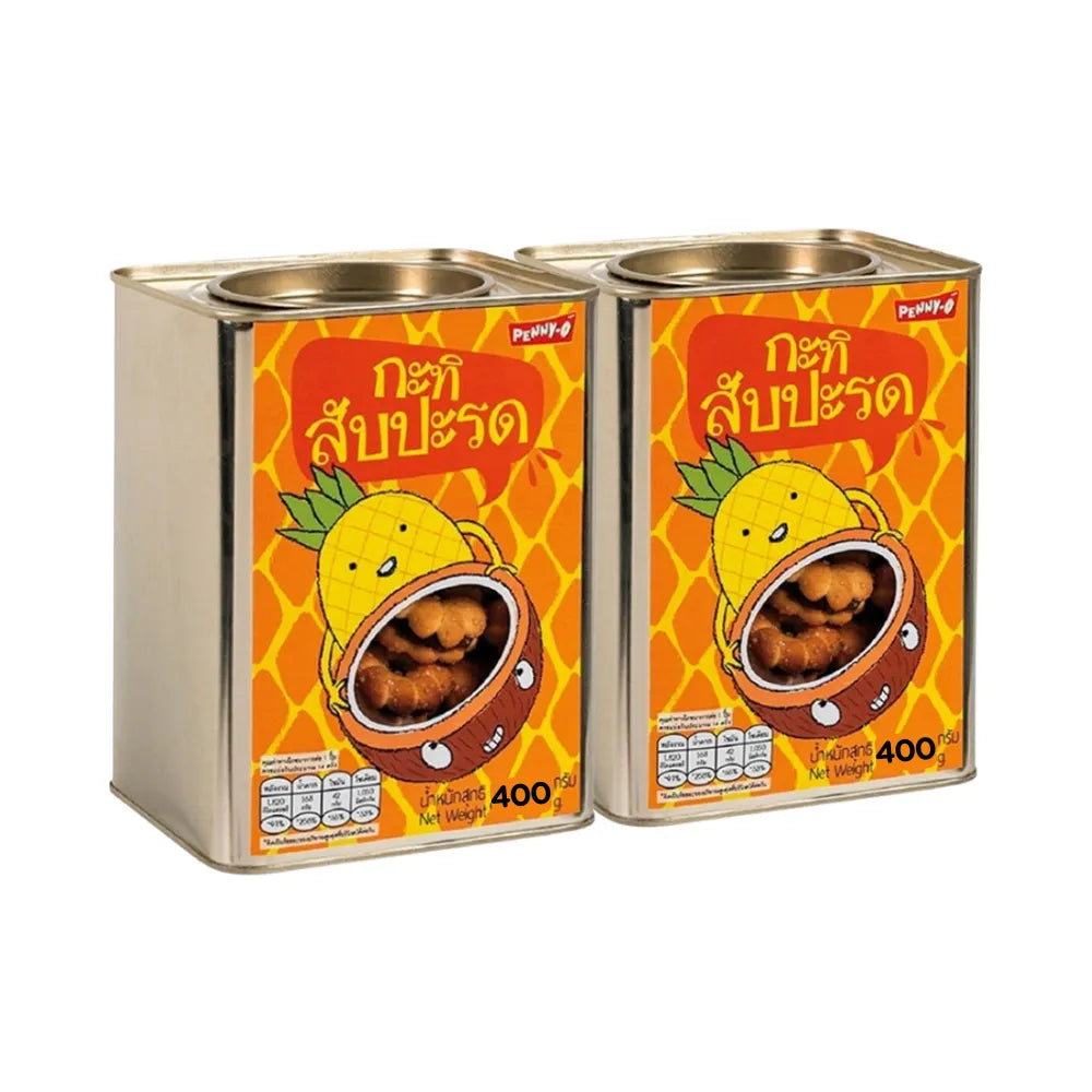 Pennyo Coconut Pineapple Snack in 400g package, tropical flavored dry grocery snack, fresh and colorful confectionery product