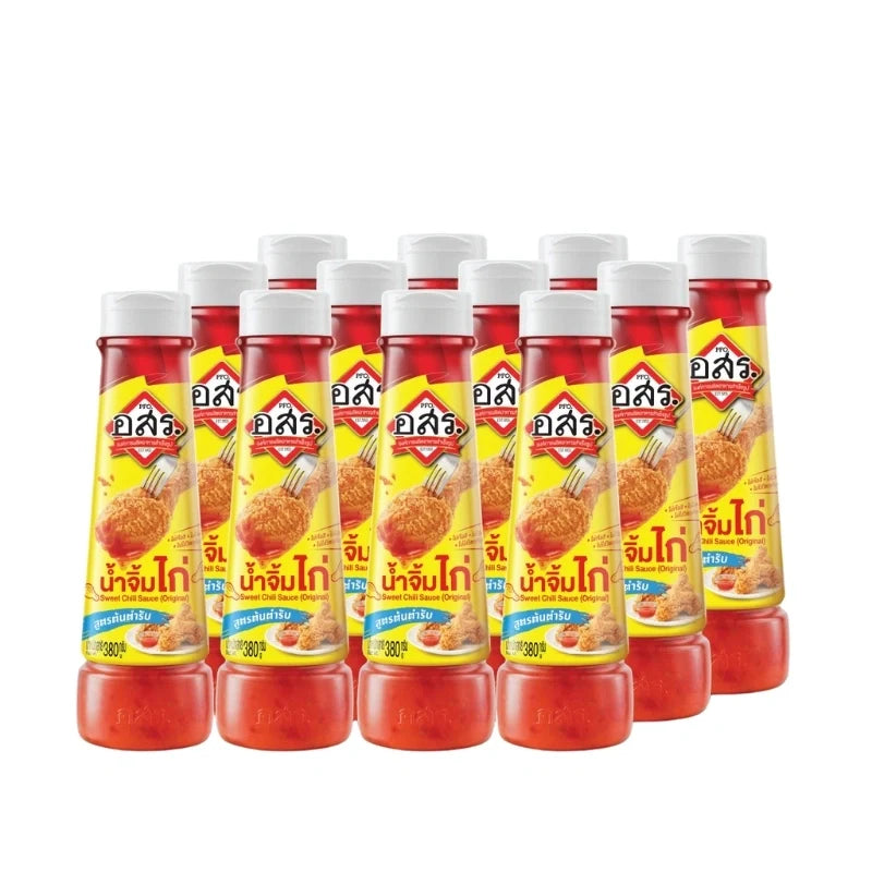 Aor Sor Ror original sweet chili sauce bottle for dry grocery, showcasing the product label and packaging.